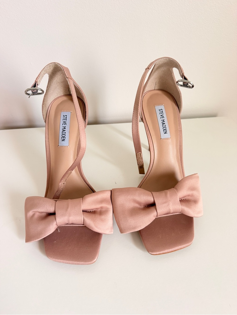 Steve Madden Pink Bow Ankle-Strap Heels
